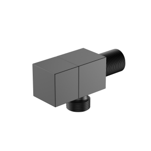 Zawór kątowy przyłączeniowy 1/2x3/8 mosiężny Cube Gun metal Avapax