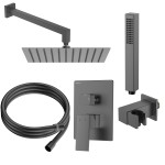 Zestaw prysznicowy podtynkowy dwufunkcyjny Vellano Gun metal Avapax