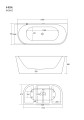Wanna przyścienna MONO E029LBSL 160x75 cm Korek klik-klak Biały