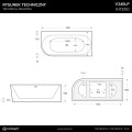 Wanna narożna INTERO V240LPCH 160 cm Montaż prawostronny Przelew szczelinowy Korek klik klak Chrom