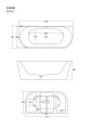 Wanna przyścienna MONO E029MBRG 150x74 cm Korek klik-klak Miedź Szczotkowana