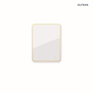 Oltens Nordlis lustro 60x80 cm prostokątne z oświetleniem od tyłu z matą grzewczą złoto szczotkowane 64119810