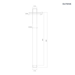 Oltens Aera ramię prysznicowe sufitowe 25 cm złoto szczotkowane 39404810