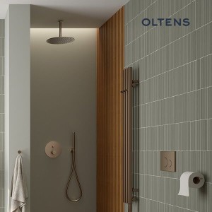 Oltens Aera ramię prysznicowe sufitowe 15 cm miedź szczotkowana 39405610