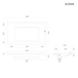 Oltens Stila umywalka 80x45 cm meblowa LavaForm biały mat 40201900