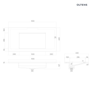 Oltens Stila umywalka 90x45 cm meblowa LavaForm biały mat 40202900