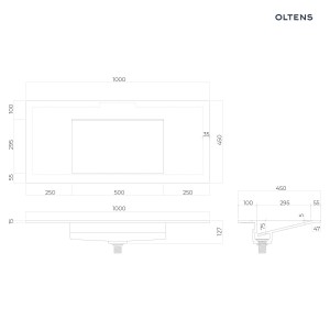 Oltens Stila umywalka 100x45 cm meblowa LavaForm biały mat 40203900