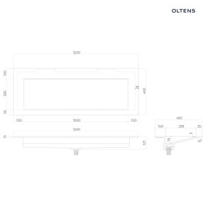 Oltens Stila umywalka 120x45 cm meblowa LavaForm biały połysk 40204000
