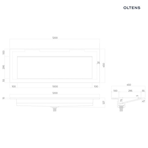 Oltens Stila umywalka 120x45 cm meblowa LavaForm biały połysk 40204000