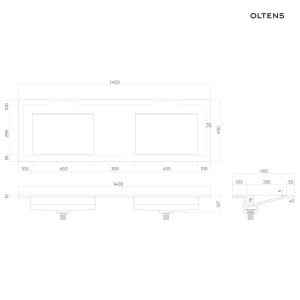 Oltens Stila umywalka 140x45 cm meblowa LavaForm biały połysk 40206000