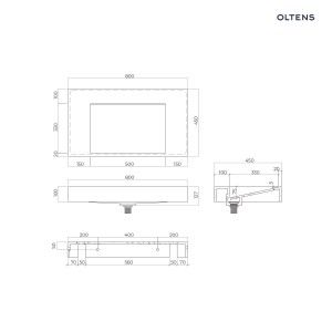 Oltens Stila umywalka 80x45 cm ścienna LavaForm biały połysk 40001000