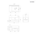 Oltens Fri umywalka 35,5x20 cm ścienna LavaForm lewa biały połysk 40006000