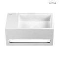Oltens Fri umywalka 35,5x20 cm ścienna LavaForm lewa biały mat 40006900