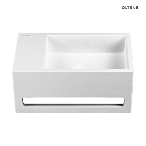 Oltens Fri umywalka 35,5x20 cm ścienna LavaForm lewa biały mat 40006900