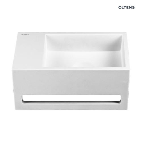Oltens Fri umywalka 35,5x20 cm ścienna LavaForm lewa biały mat 40006900
