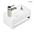 Oltens Fri umywalka 35,5x20 cm ścienna LavaForm lewa biały mat 40006900