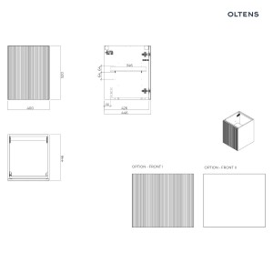 Oltens Lun Rilla szafka podumywalkowa 40 cm ryflowana dąb 60026060