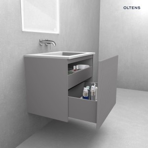 Oltens Lun Rilla szafka podumywalkowa 60 cm ryflowana kaszmir 60027900