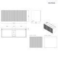 Oltens Lun Rilla szafka podumywalkowa 120 cm ryflowana biały mat 60030000