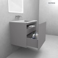Oltens Lun Rilla szafka podumywalkowa 120 cm ryflowana kaszmir 60030900