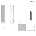 Oltens Lun Rilla szafka 160 cm boczna wisząca ryflowana biały mat 60036000