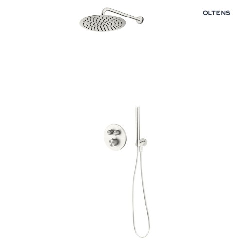 Zestaw Oltens Onega bateria podtynkowa termostatyczna z deszczownicą 30 cm Vindel i kompletem prysznicowym Ume nikiel 36617910