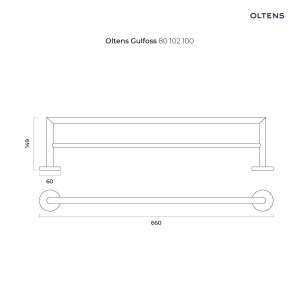Oltens Gulfoss wieszak na ręcznik 60 cm podwójny nikiel 80102910