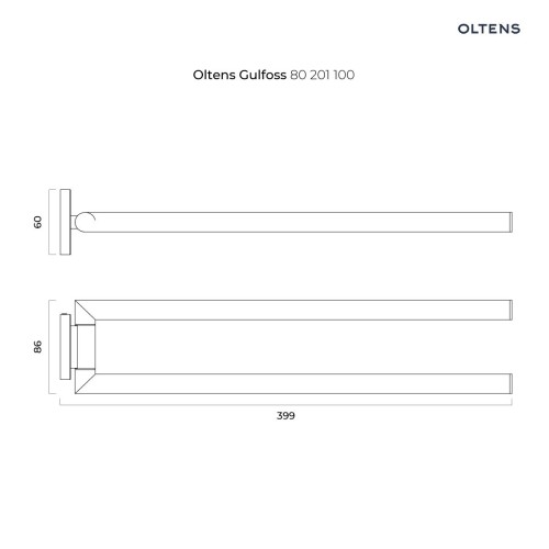 Oltens Gulfoss wieszak na ręcznik nikiel 80105910