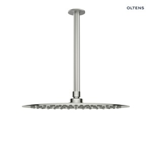 Oltens Vindel deszczownica 30x30 cm okrągła z ramieniem sufitowym Aera nikiel 36081910