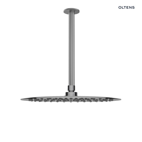 Oltens Vindel deszczownica 30 cm okrągła z ramieniem sufitowym Aera grafit 36081400