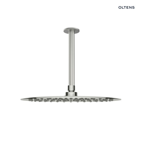Oltens Vindel deszczownica 30x30 cm okrągła z ramieniem sufitowym Aera nikiel 36082910