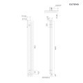 Oltens Stang (e) grzejnik elektryczny 180x9,5 cm nikiel 55110910