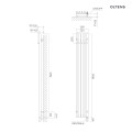 Oltens Stang (e) grzejnik elektryczny 180x26 cm nikiel 55117910