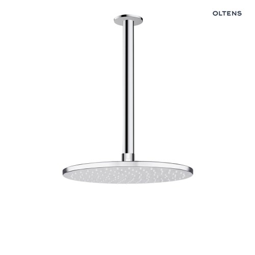 Oltens Atran deszczownica 22x22 cm okrągła z ramieniem sufitowym Aera chrom 36084100