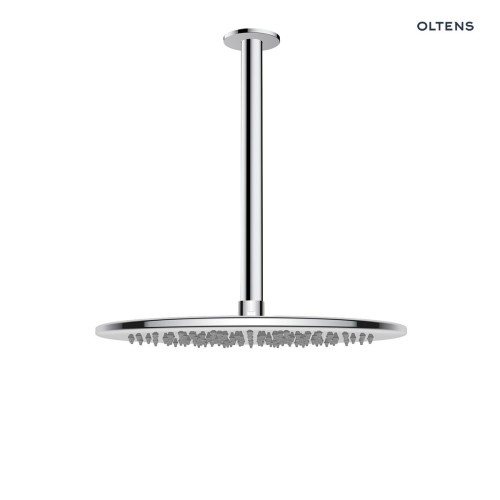 Oltens Sondera deszczownica 30x30 cm okrągła z ramieniem sufitowym Aera chrom 36085100