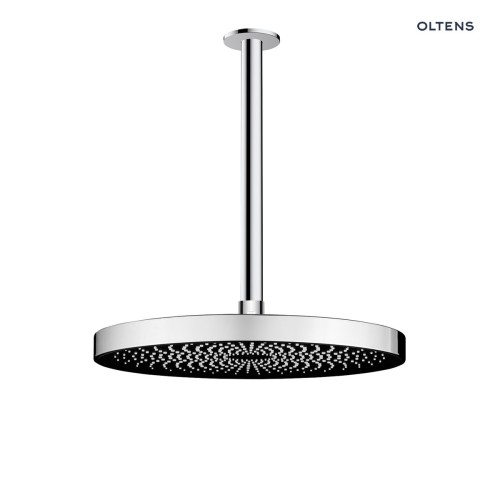 Oltens Vann deszczownica 26x26 cm okrągła z ramieniem sufitowym Aera chrom 36086100