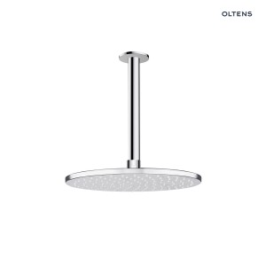 Oltens Atran deszczownica 22x22 cm okrągła z ramieniem sufitowym Aera chrom 36089100