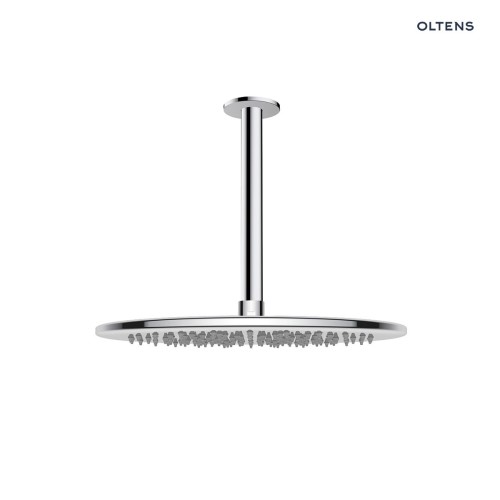 Oltens Sondera deszczownica 30x30 cm okrągła z ramieniem sufitowym Aera chrom 36090100