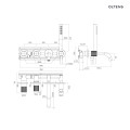 Oltens Hamnes bateria wannowo - prysznicowa podtynkowa 4 otworowa kompletna grafit 34107400