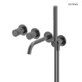 Oltens Hamnes bateria wannowo - prysznicowa podtynkowa 4 otworowa kompletna grafit 34107400