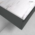 Zestaw Oltens Vernal szafka 60 cm podumywalkowa wisząca z blatem Tera grafit mat/jasny marmur 68706400