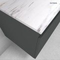 Zestaw Oltens Vernal szafka 100 cm podumywalkowa z blatem Tera wisząca grafit mat/jasny marmur 68712400