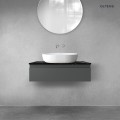 Zestaw Oltens Vernal szafka 80 cm podumywalkowa wisząca z blatem Tera grafit mat/czarny marmur 68715400