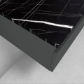Zestaw Oltens Vernal szafka 100 cm podumywalkowa wisząca z blatem Tera  grafit mat/czarny marmur  68716400