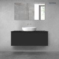 Zestaw Oltens Vernal szafka 120 cm podumywalkowa wisząca z blatem Tera czarny mat/czarny marmur 68721300