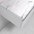 Zestaw Oltens Vernal szafka 120 cm podumywalkowa wisząca z blatem Tera szary mat/jasny marmur 68709700