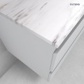 Zestaw Oltens Vernal szafka 100 cm podumywalkowa wisząca z blatem Tera szary mat/jasny marmur 68724700