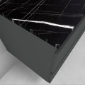Zestaw Oltens Vernal szafka 80 cm podumywalkowa wisząca z blatem Tera grafit mat/czarny marmur 68726400