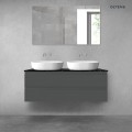 Zestaw Oltens Vernal szafka 120 cm podumywalkowa wisząca z blatem Tera grafit mat/czarny marmur 68729400