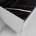 Zestaw Oltens Vernal szafka 120 cm podumywalkowa wisząca z blatem Tera szary mat/czarny marmur 68729700